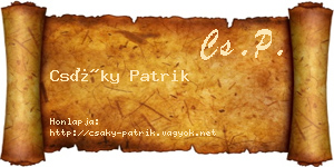 Csáky Patrik névjegykártya