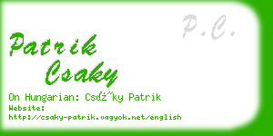 patrik csaky business card